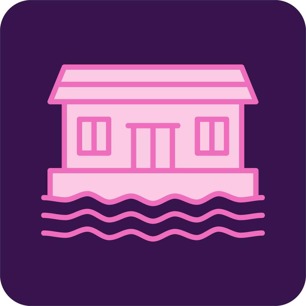 casa flotante vector icono