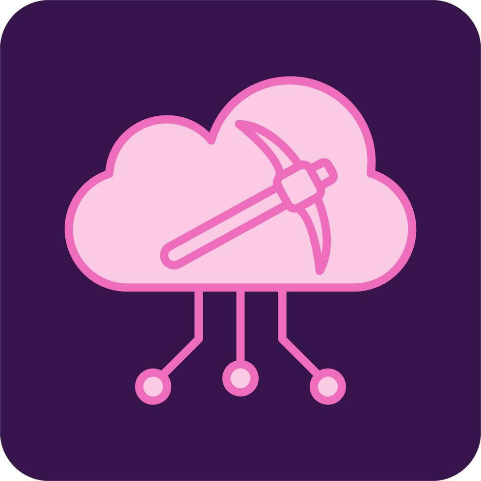 nube minería vector icono