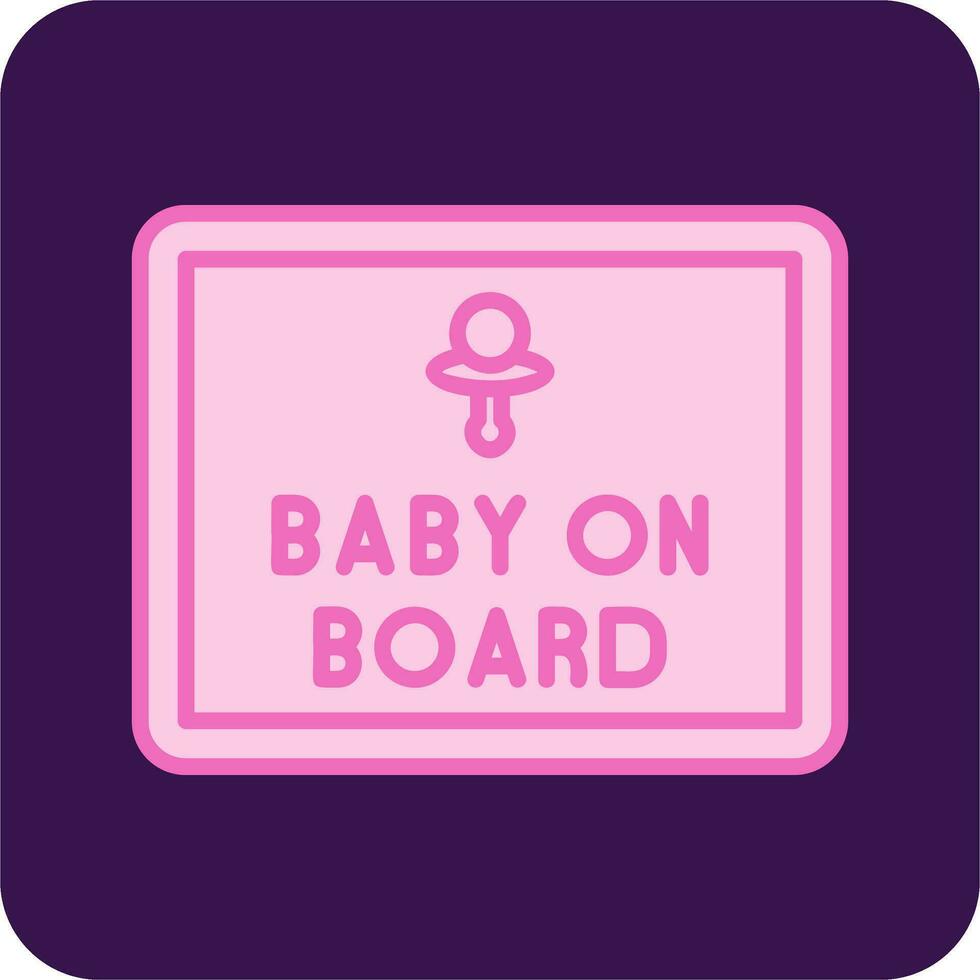 Baby On Board Vector Icon
