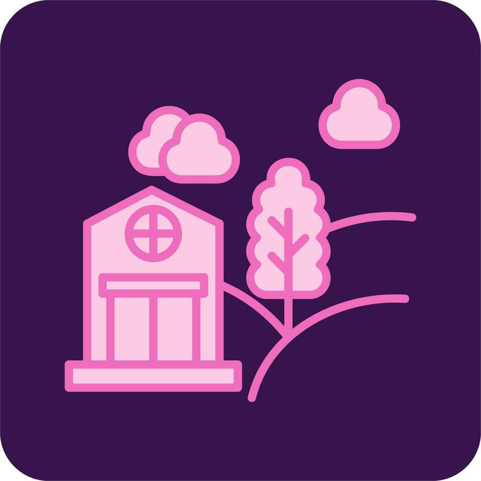 Forest House Vector Icon