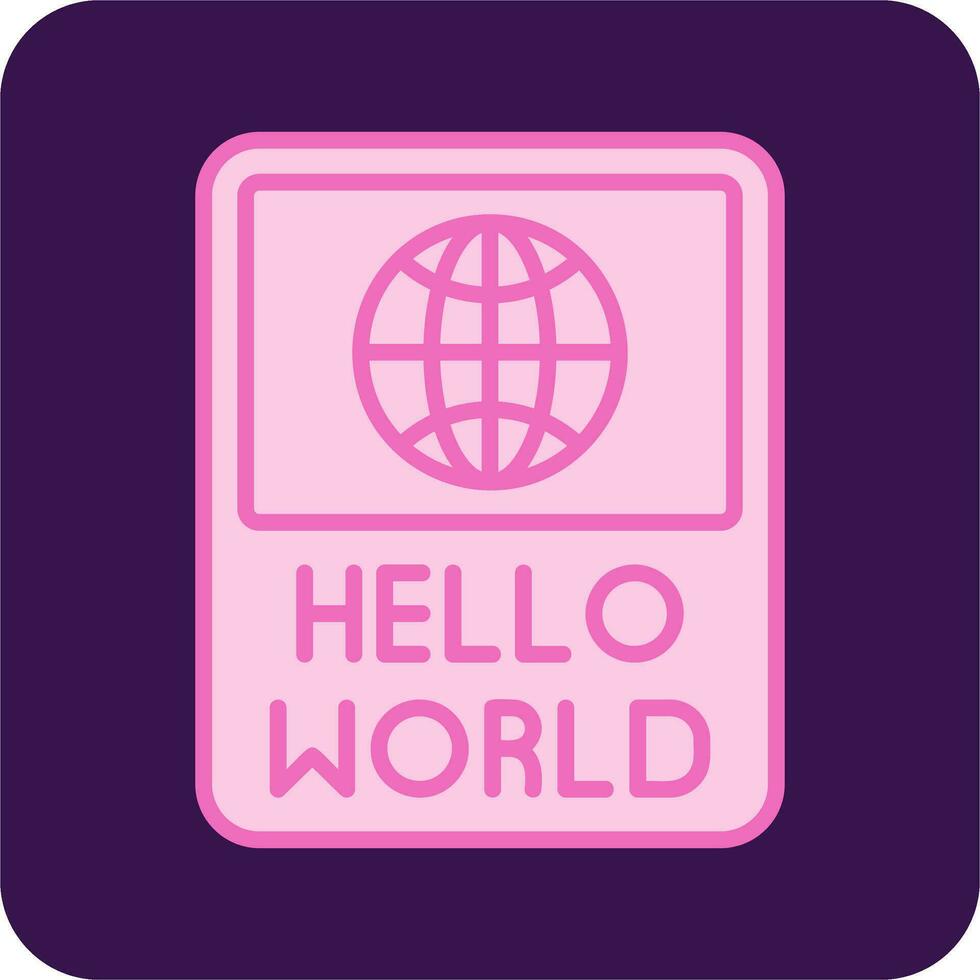 Hello World Vector Icon