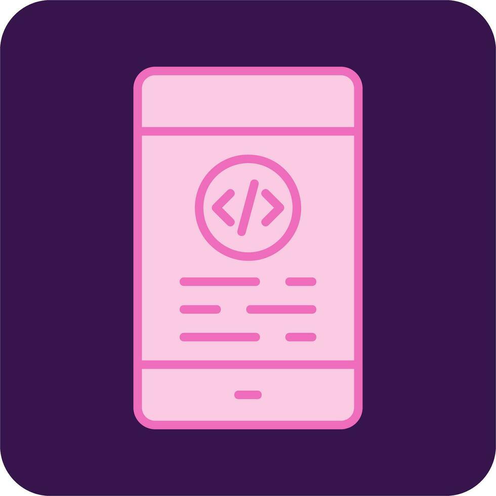 Mobile Coding Vector Icon