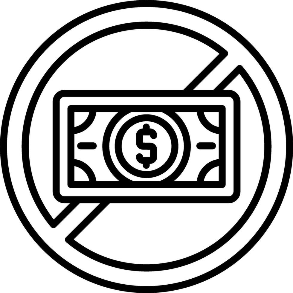 No dinero vector icono