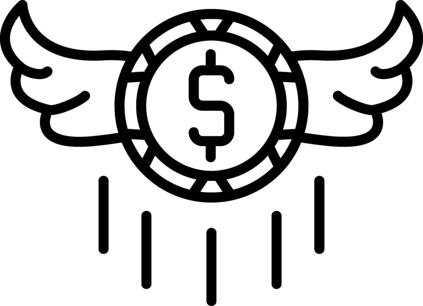 volador dinero vector icono