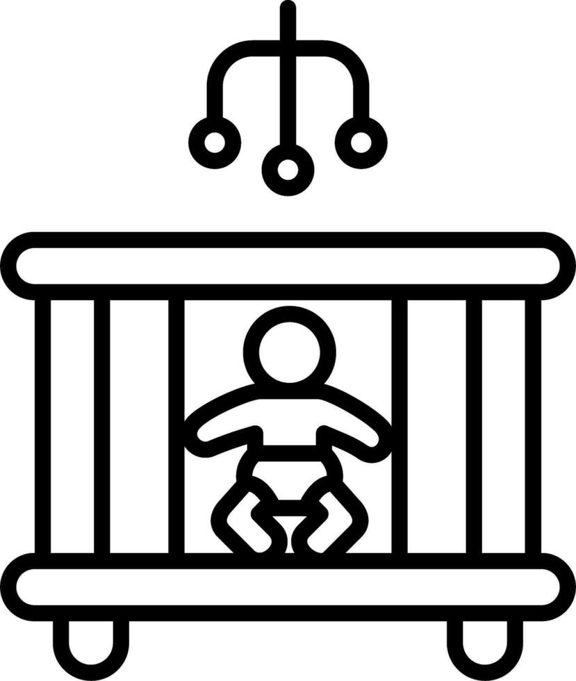 Baby Bed Vector Icon