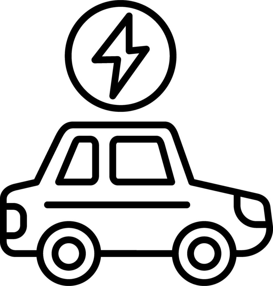 icono de vector de coche eléctrico