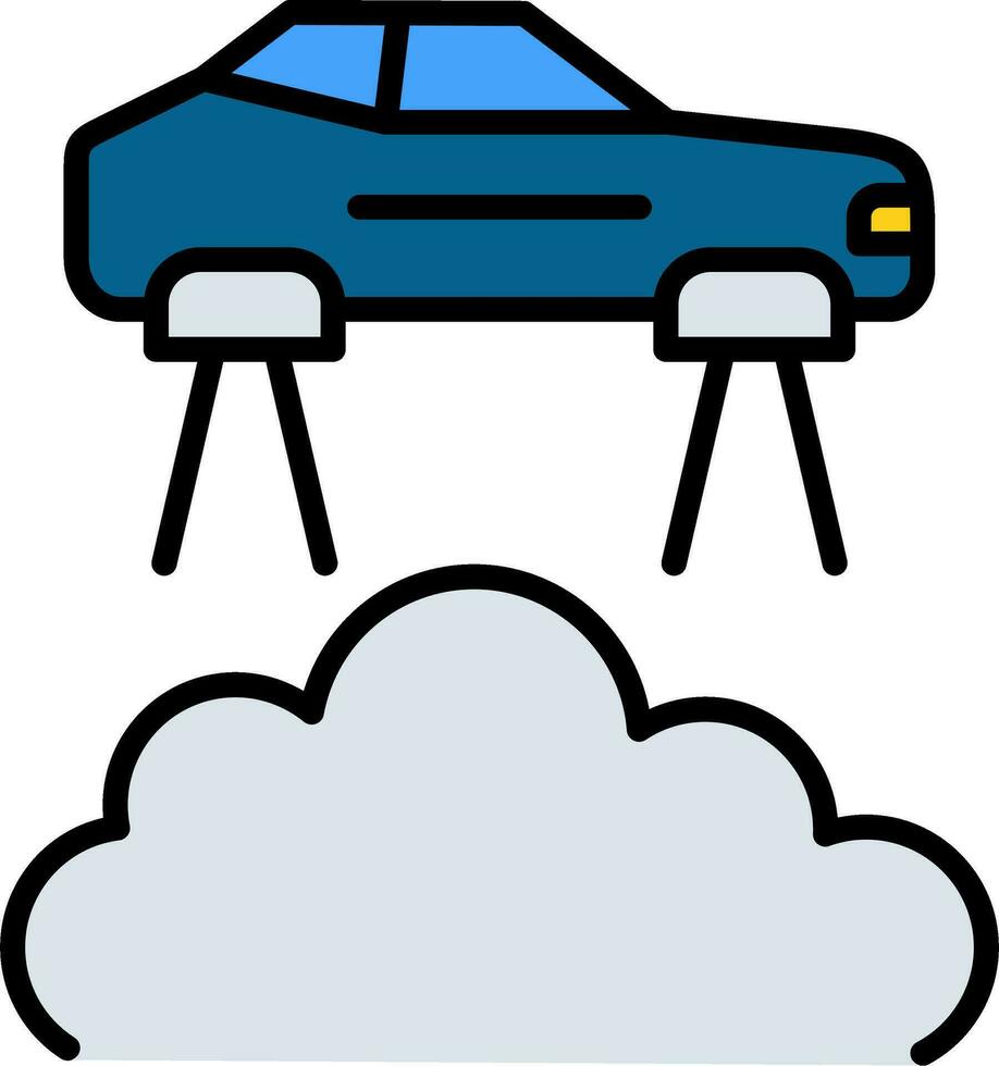 icono de vector de coche volador