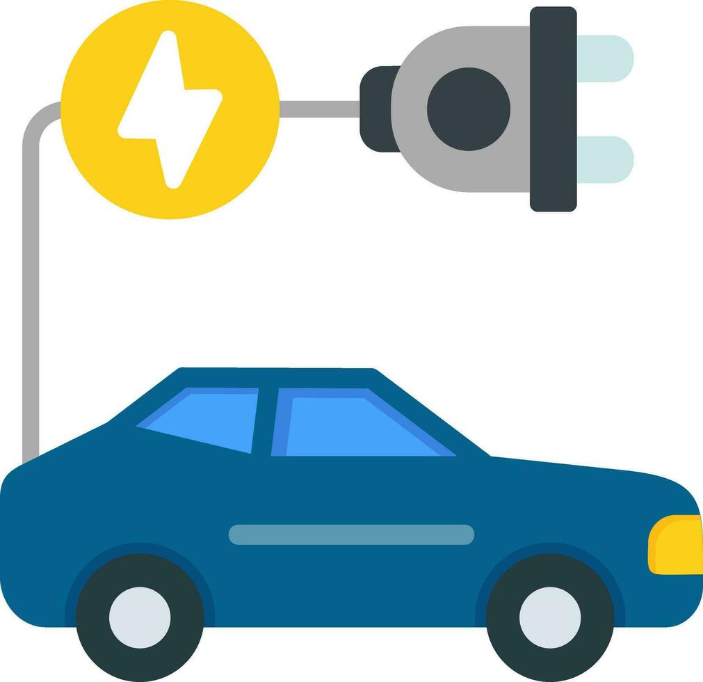 icono de vector de coche eléctrico