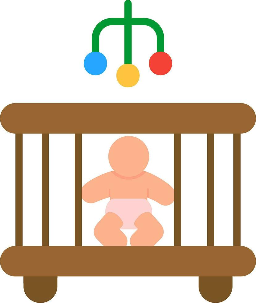 Baby Bed Vector Icon