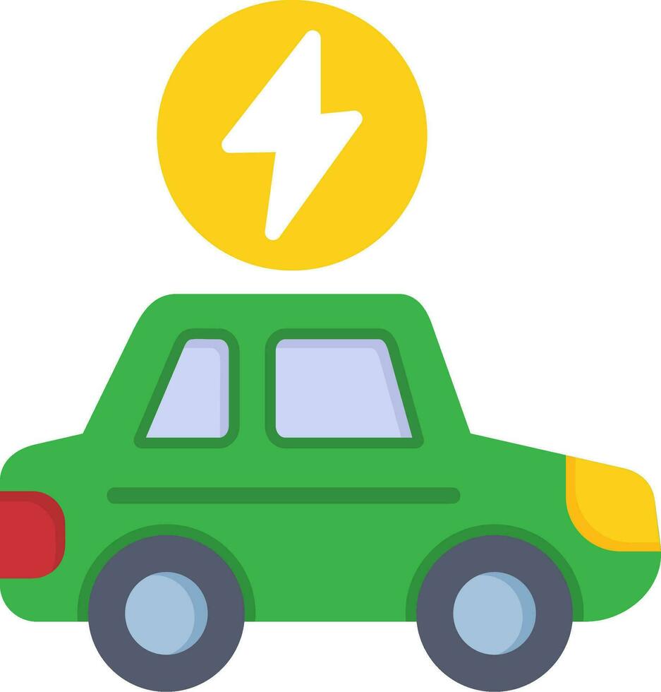 icono de vector de coche eléctrico