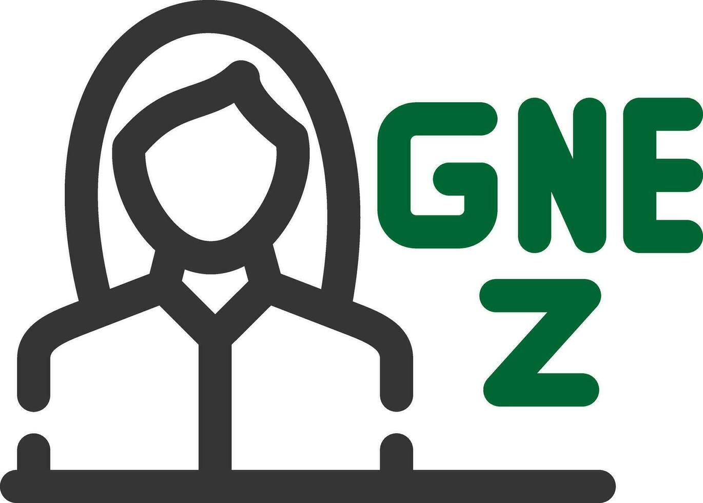 Gen Z Female Creative Icon Design vector