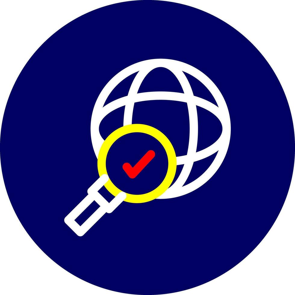 diseño de icono creativo de investigación global vector