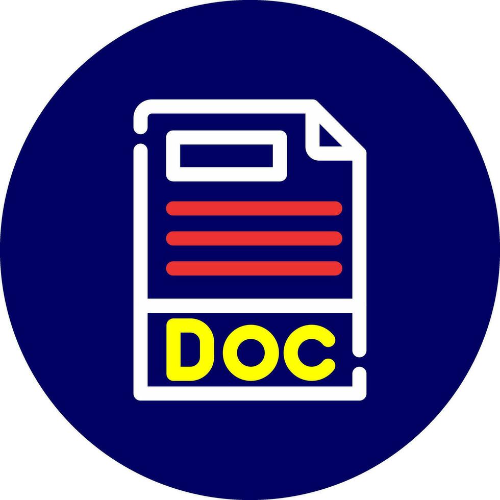 Doc File Format Creative Icon Design vector