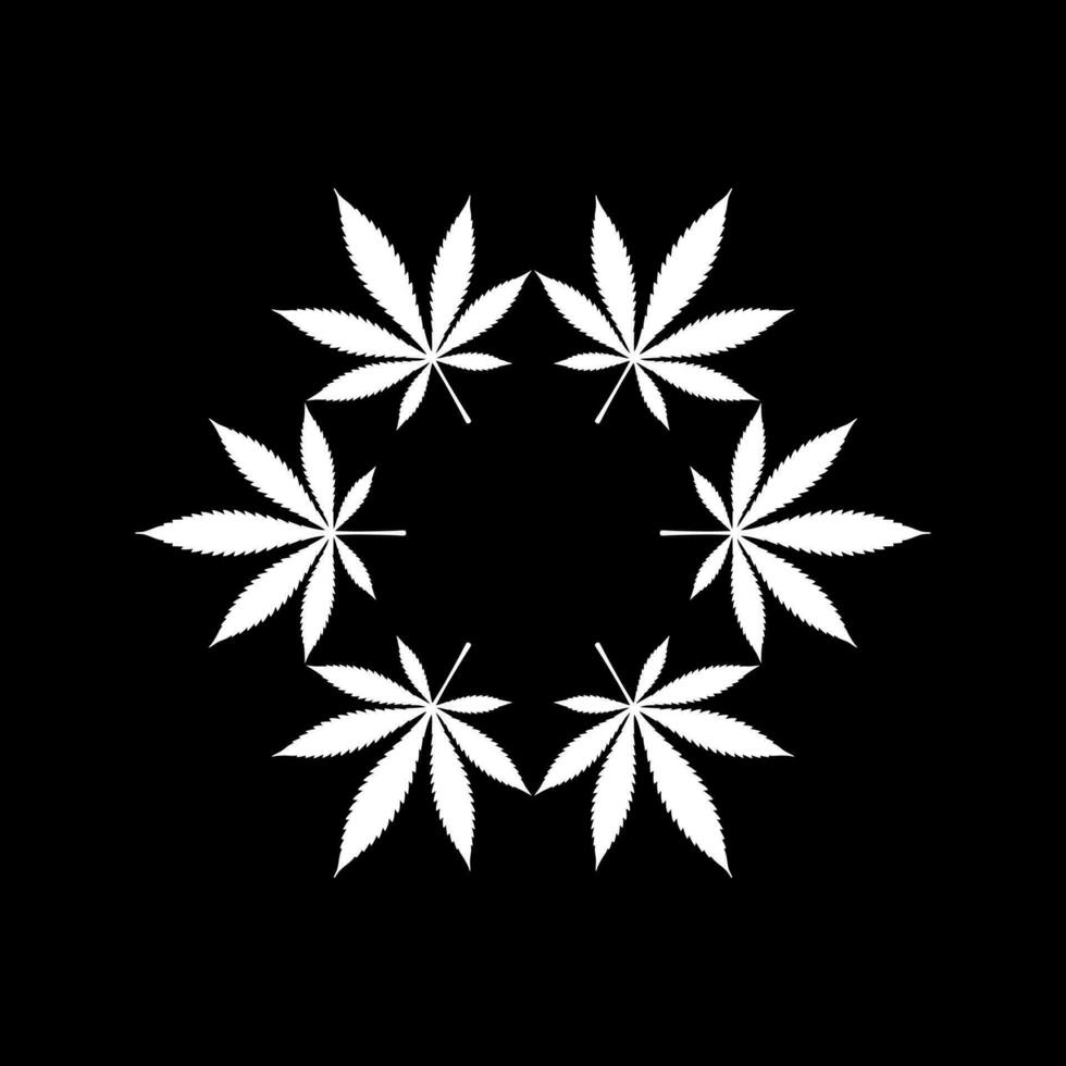 Marijuana Silhouette Composition, can use for Decoration, Ornate, Wallpaper, Cover, Art Illustration, Textile, Fabric, Fashion, or Graphic Design Element. Vector Illustration