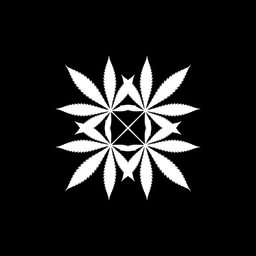 Marijuana Silhouette Composition, can use for Decoration, Ornate, Wallpaper, Cover, Art Illustration, Textile, Fabric, Fashion, or Graphic Design Element. Vector Illustration