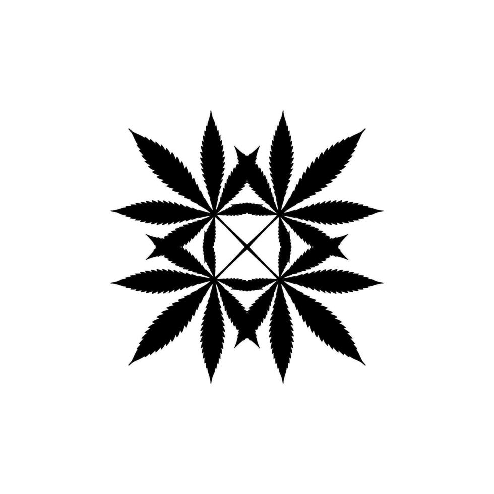 Marijuana Silhouette Composition, can use for Decoration, Ornate, Wallpaper, Cover, Art Illustration, Textile, Fabric, Fashion, or Graphic Design Element. Vector Illustration