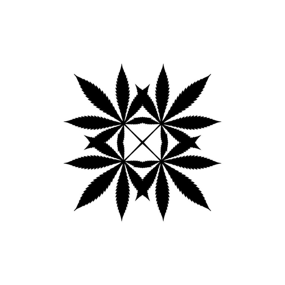 Marijuana Silhouette Composition, can use for Decoration, Ornate, Wallpaper, Cover, Art Illustration, Textile, Fabric, Fashion, or Graphic Design Element. Vector Illustration