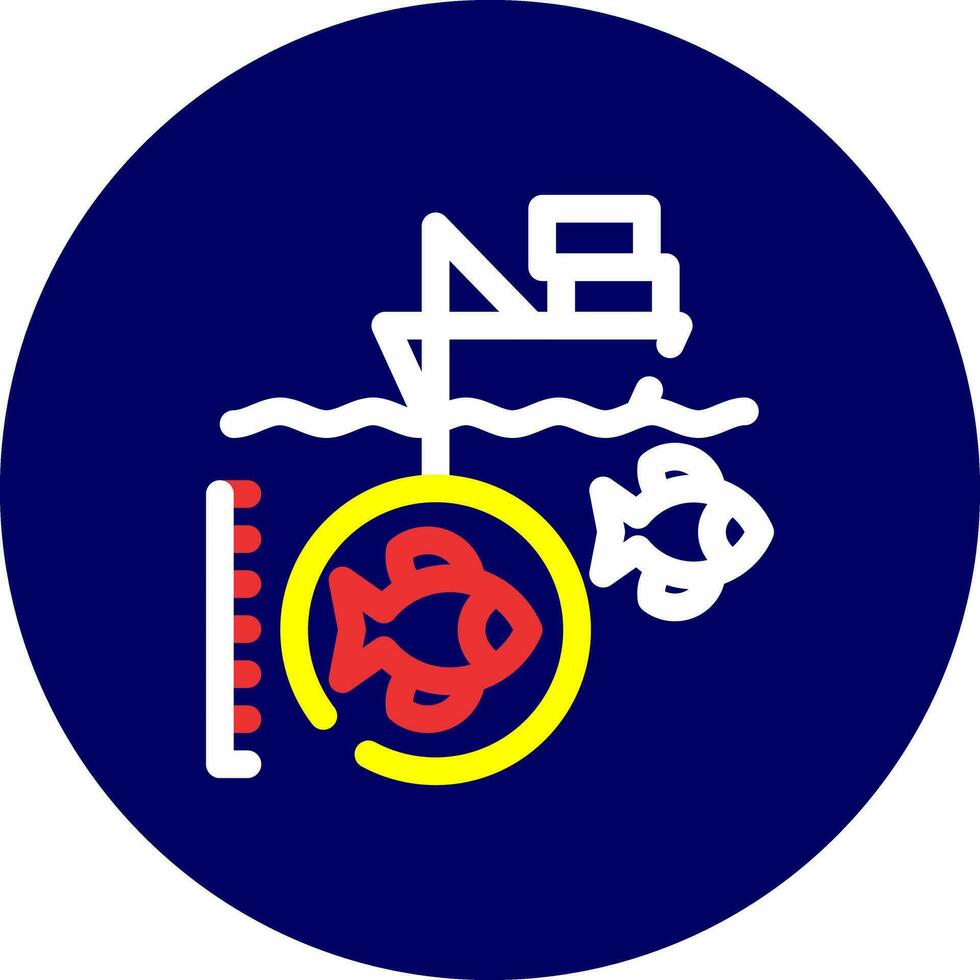 Deep Sea Fishing Creative Icon Design vector
