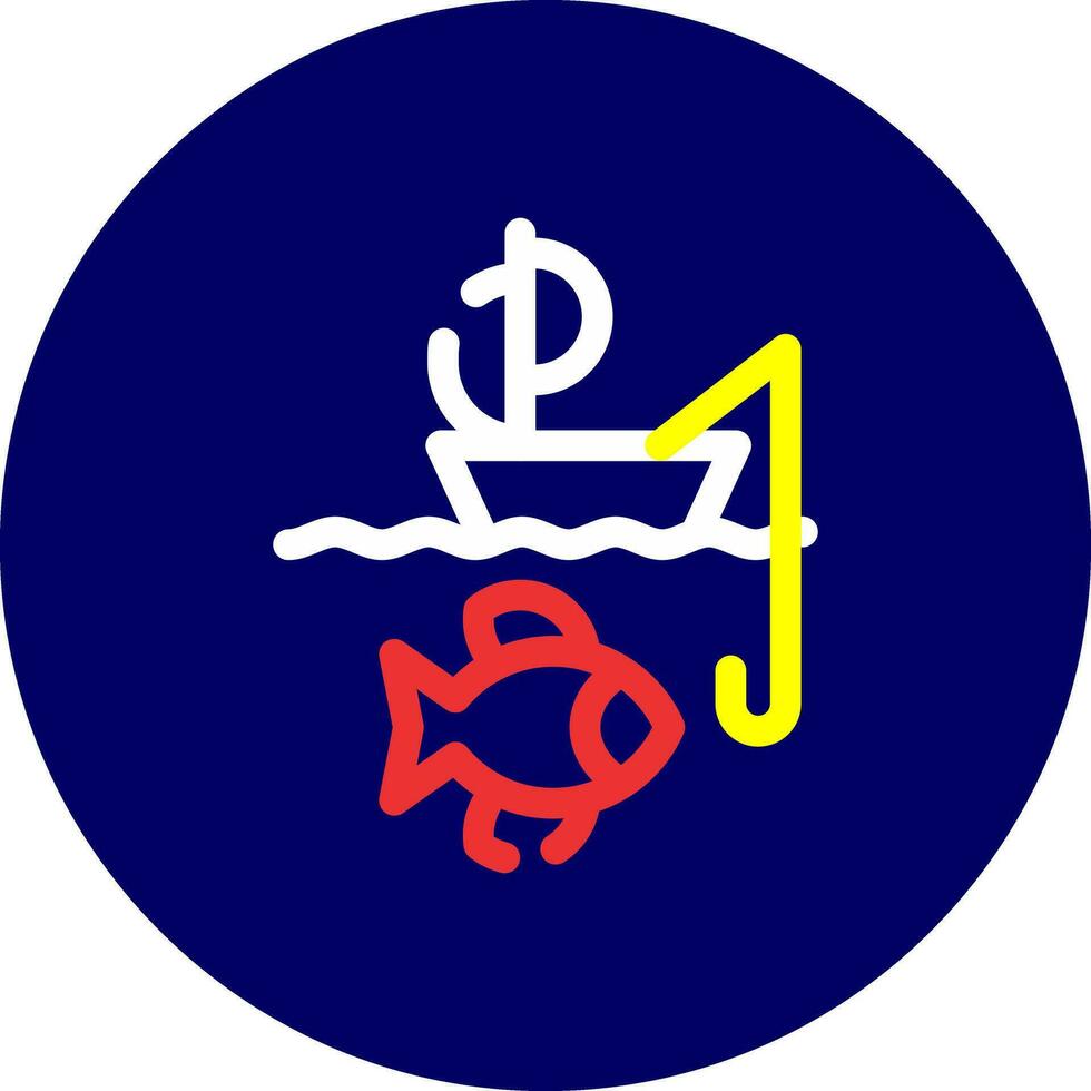 Kayak Fishing Creative Icon Design vector