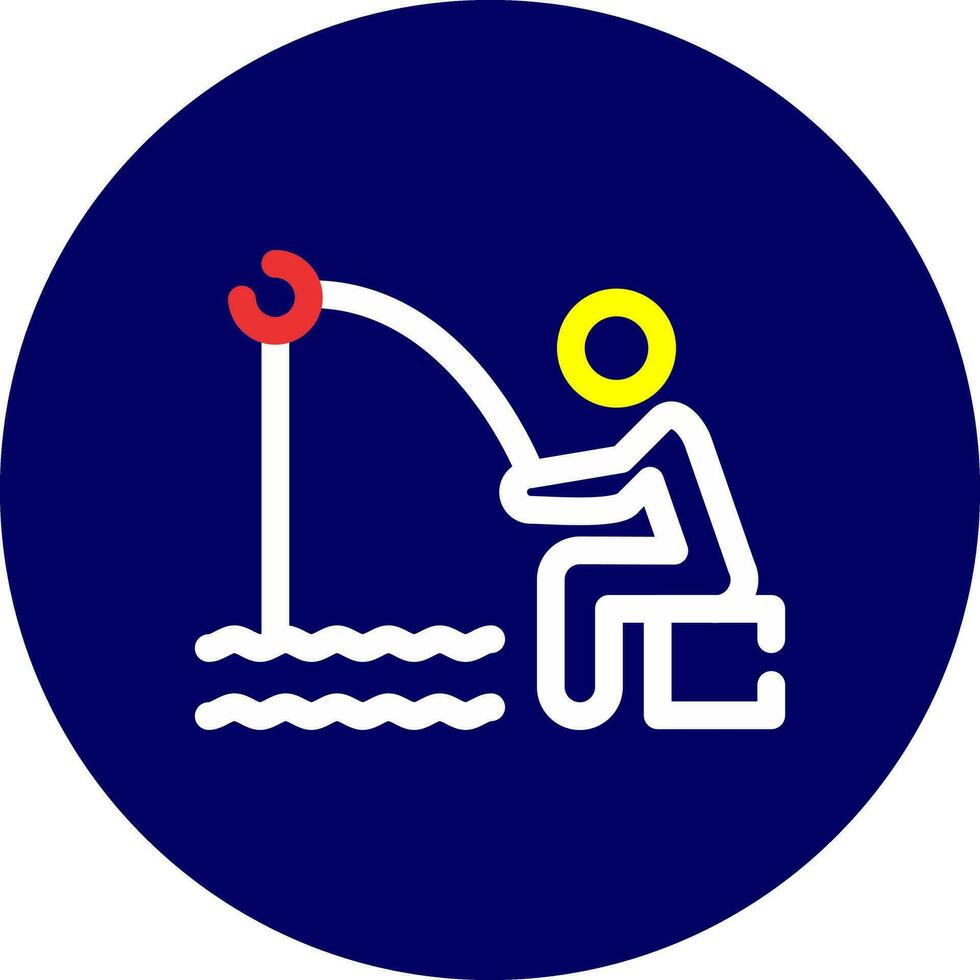 Shore Fishing Creative Icon Design vector