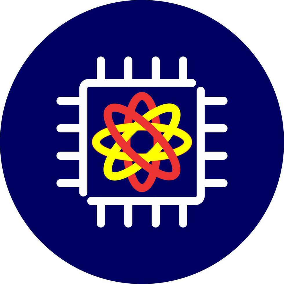 Quantum Computer Creative Icon Design vector