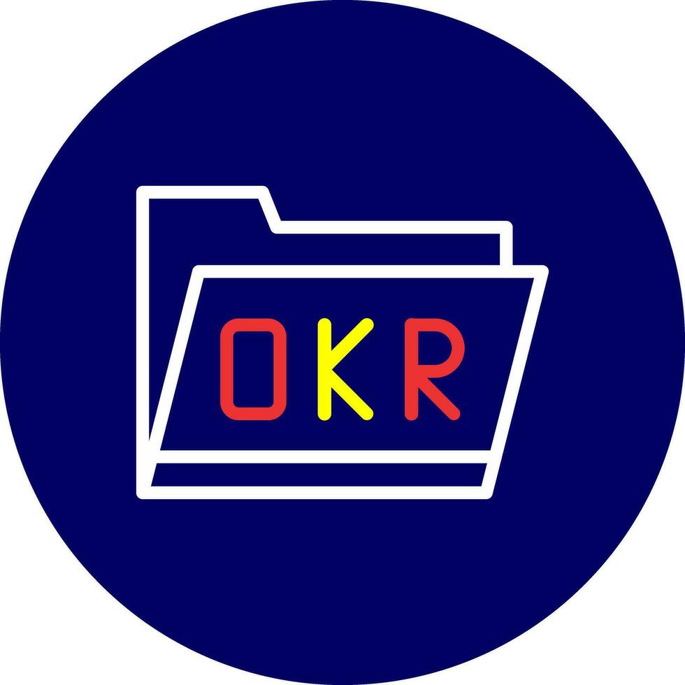 okr carpeta creativo icono diseño vector