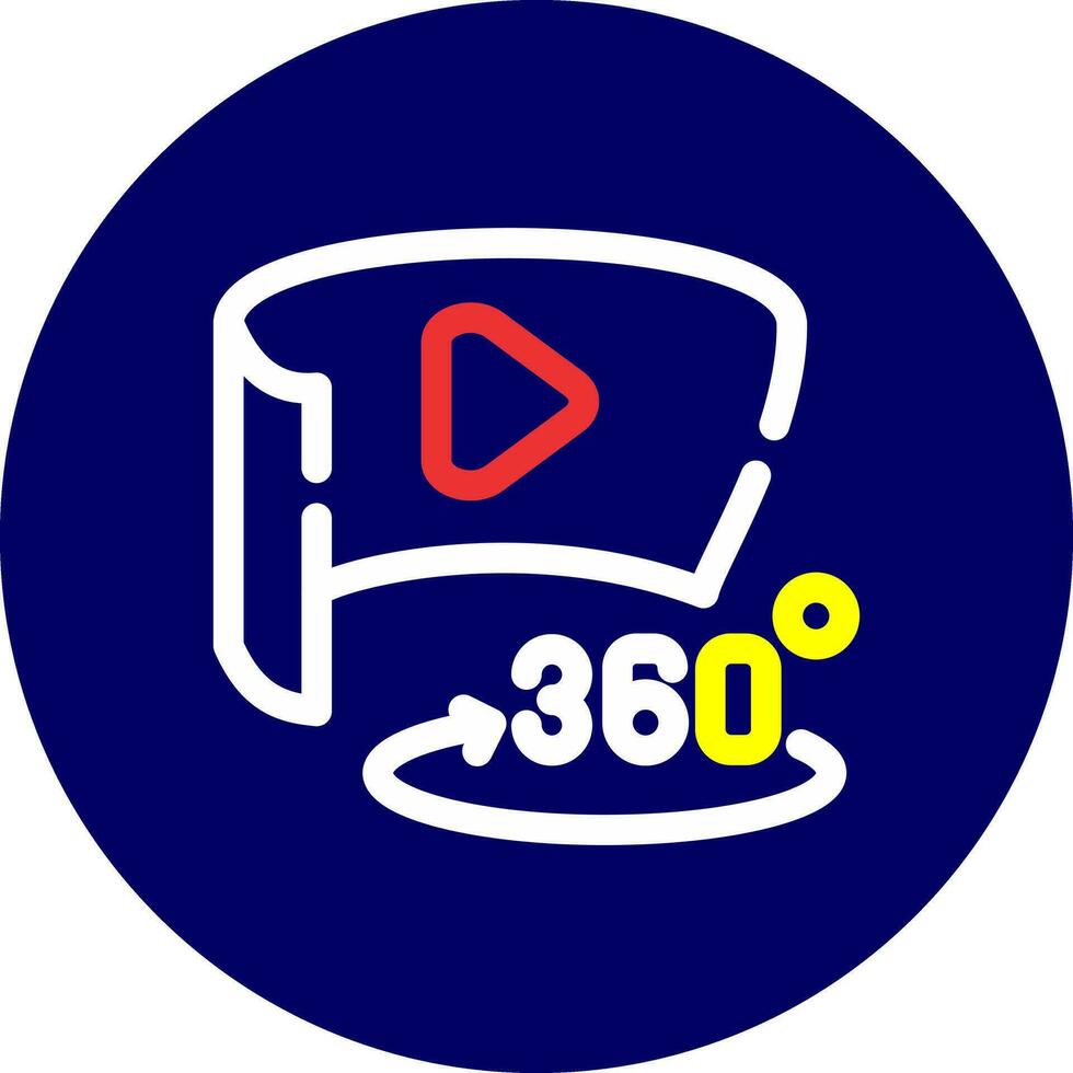 360 Degree Video Creative Icon Design vector