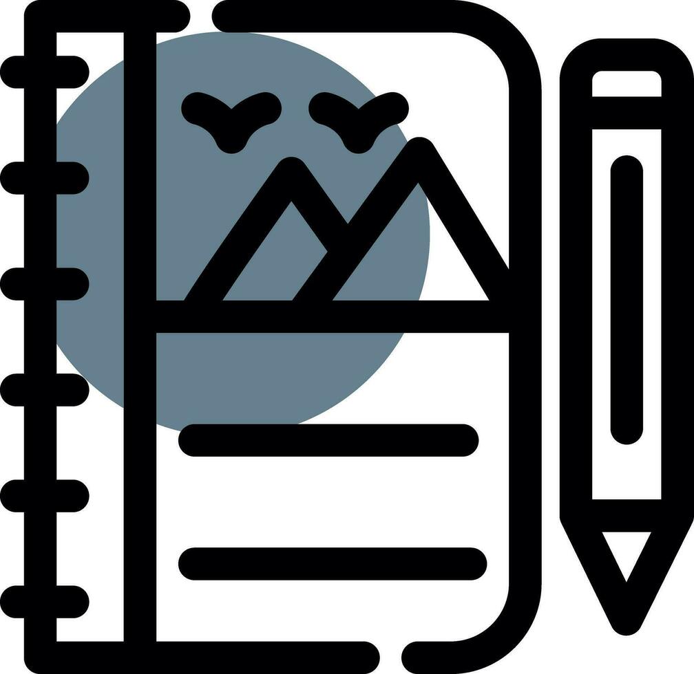 diseño de icono creativo de cuaderno de bocetos vector