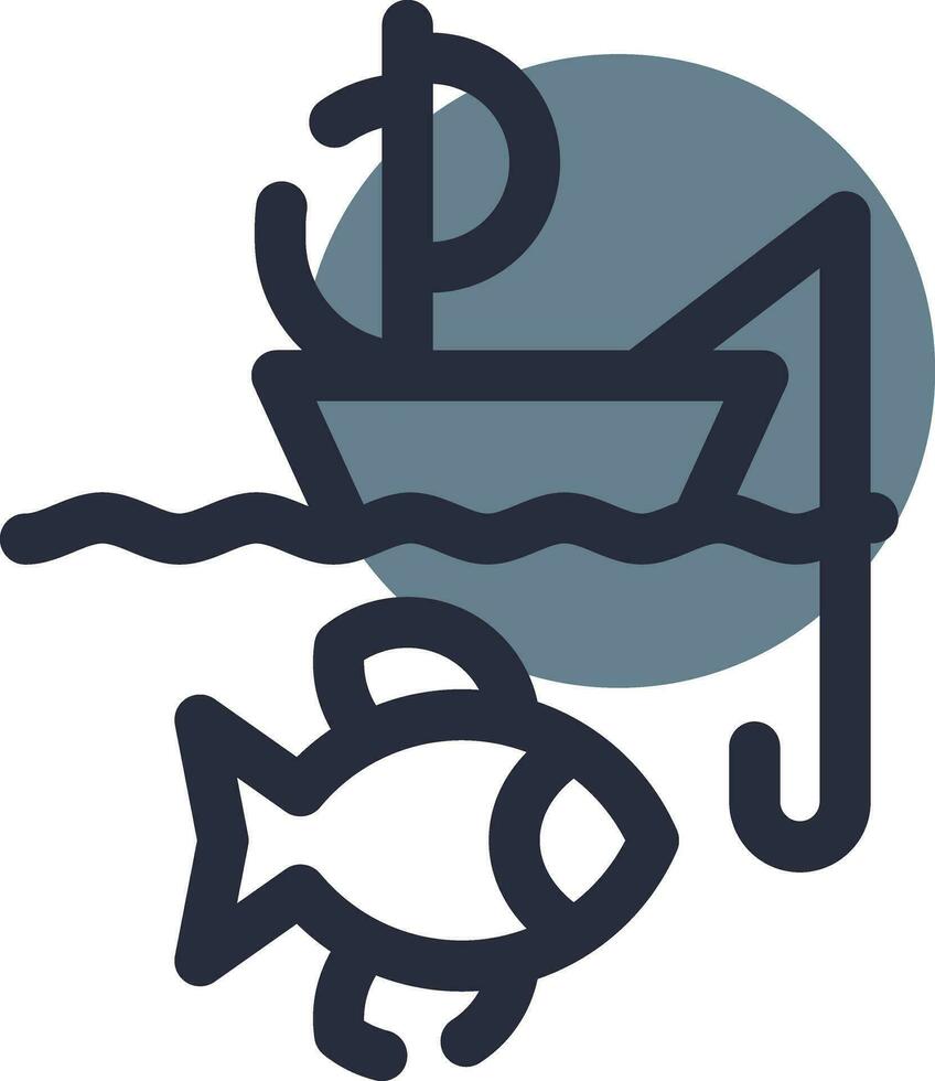 Kayak Fishing Creative Icon Design vector