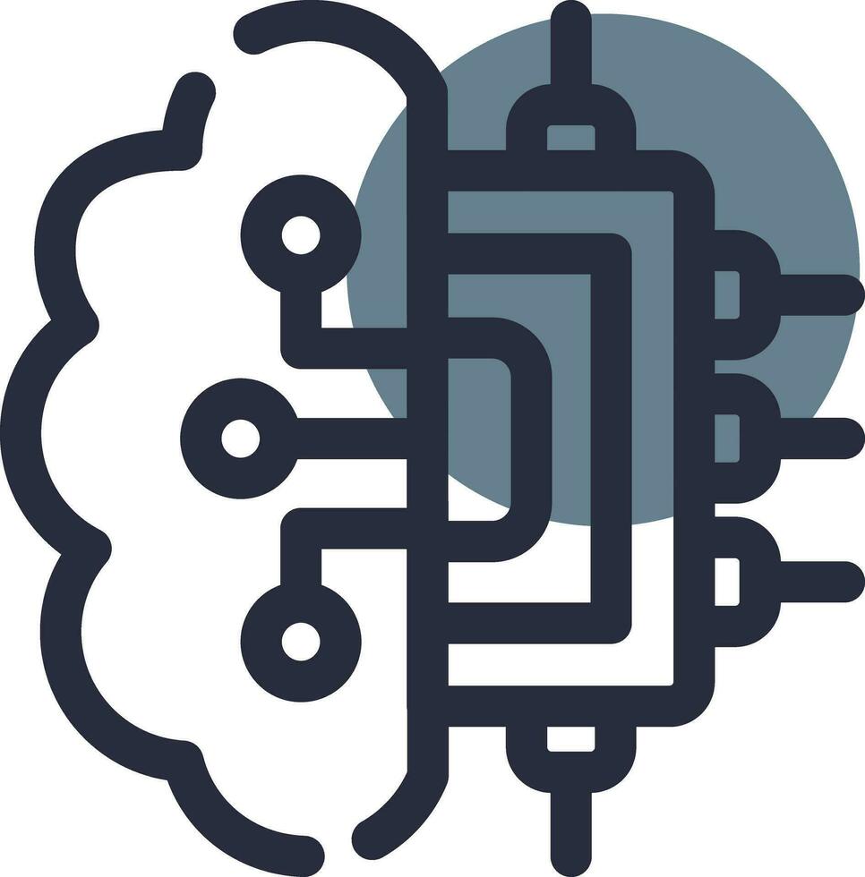 Brain Circuit Creative Icon Design vector