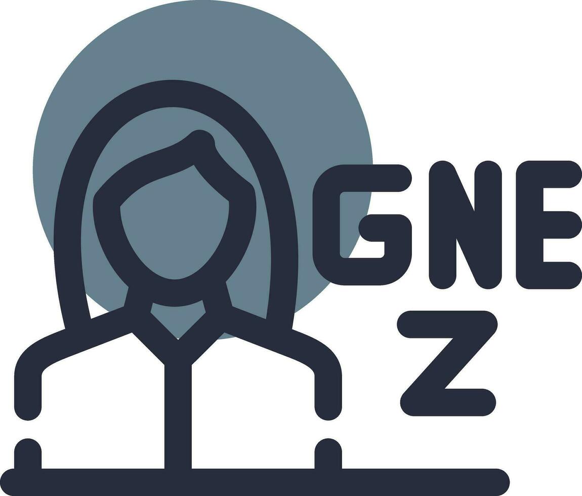 gen z hembra creativo icono diseño vector