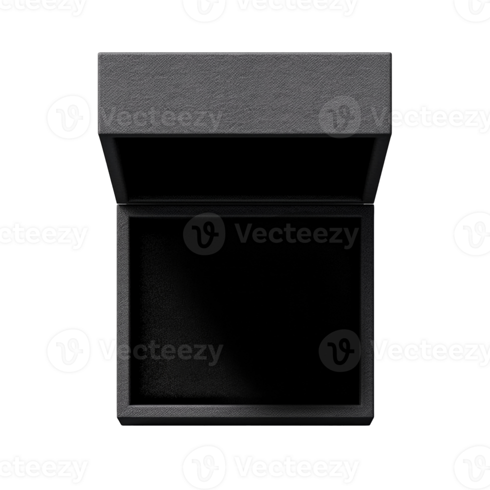 Open black gift box isolated on transparent background, created with generative AI png