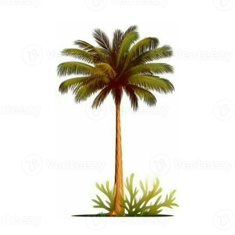 Realistic tree on white - AI generated image photo