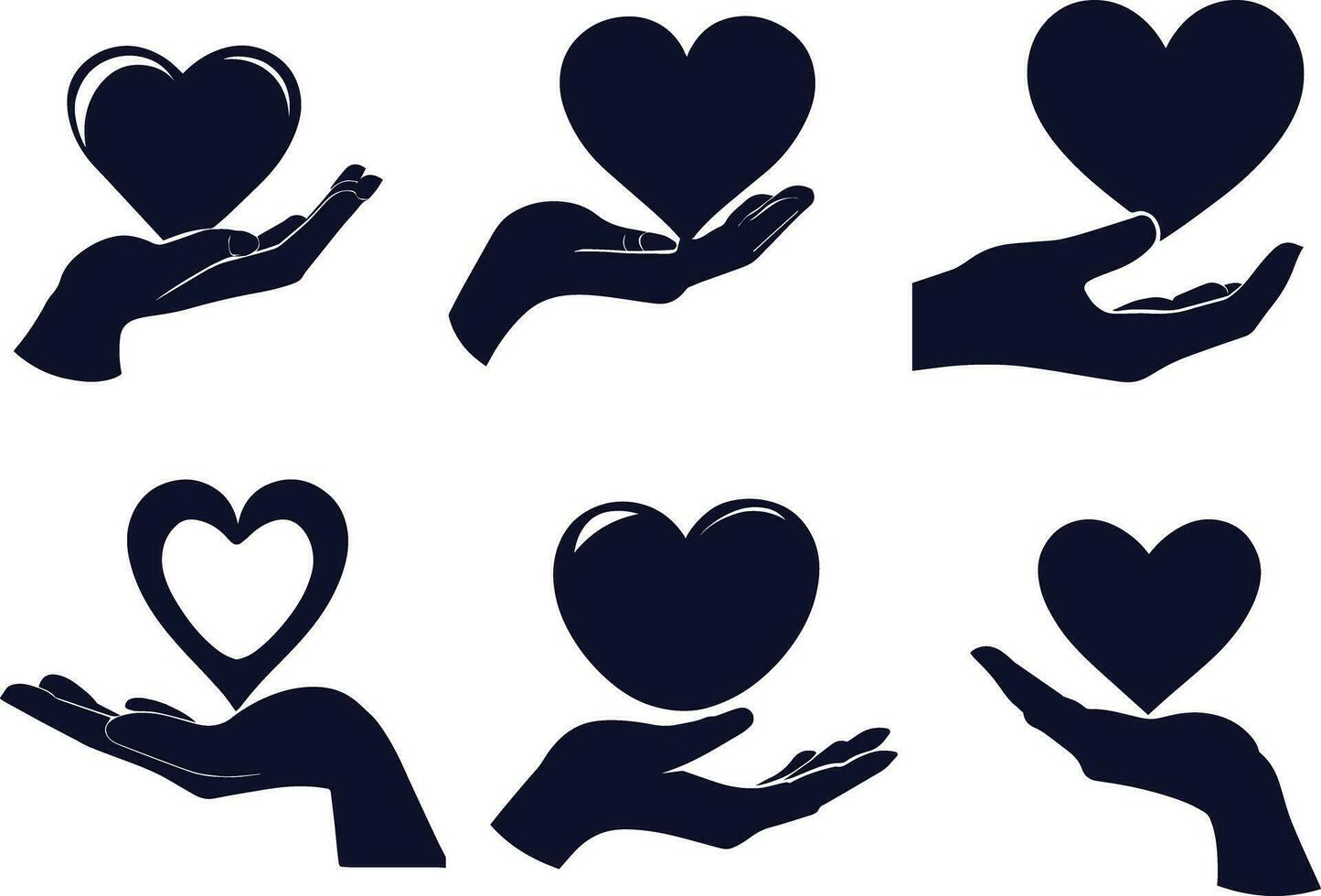 Heart Icon on the hand vector illustration 2