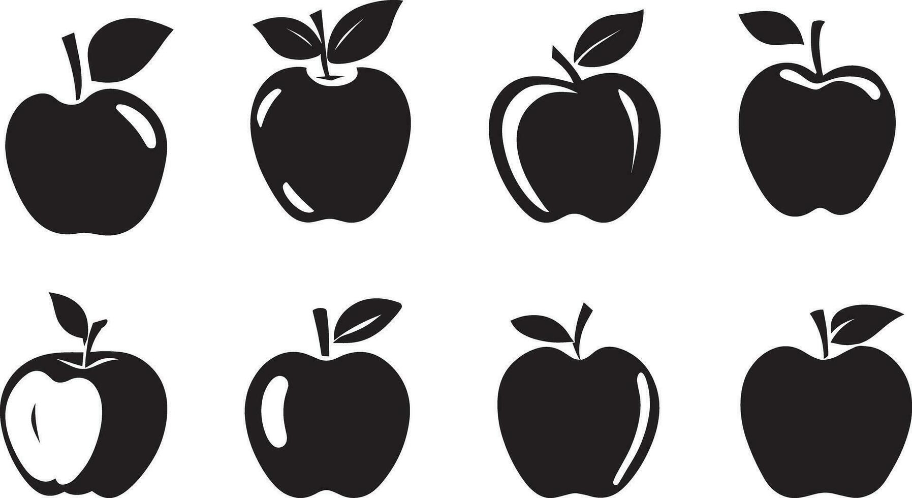 Apple vector silhouette illustration set of group 31488889