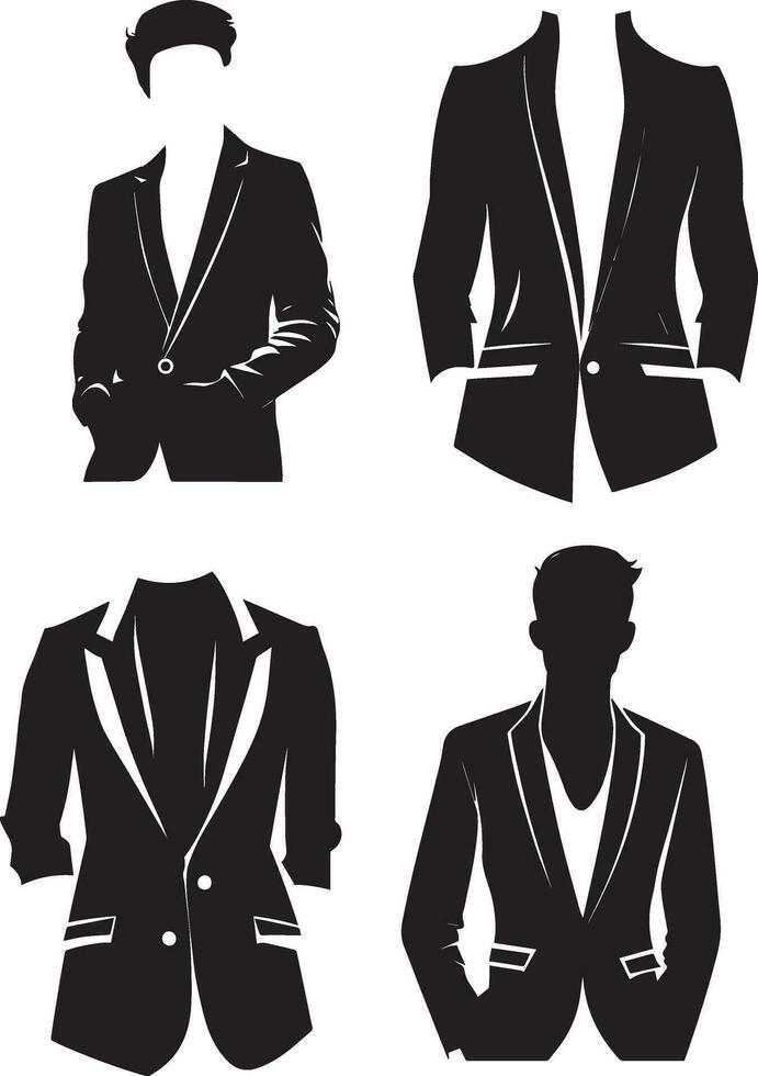 Blazer vector silhouette black color 4