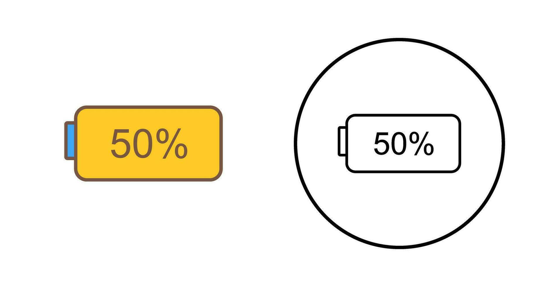 Unique Half Battery Vector Icon