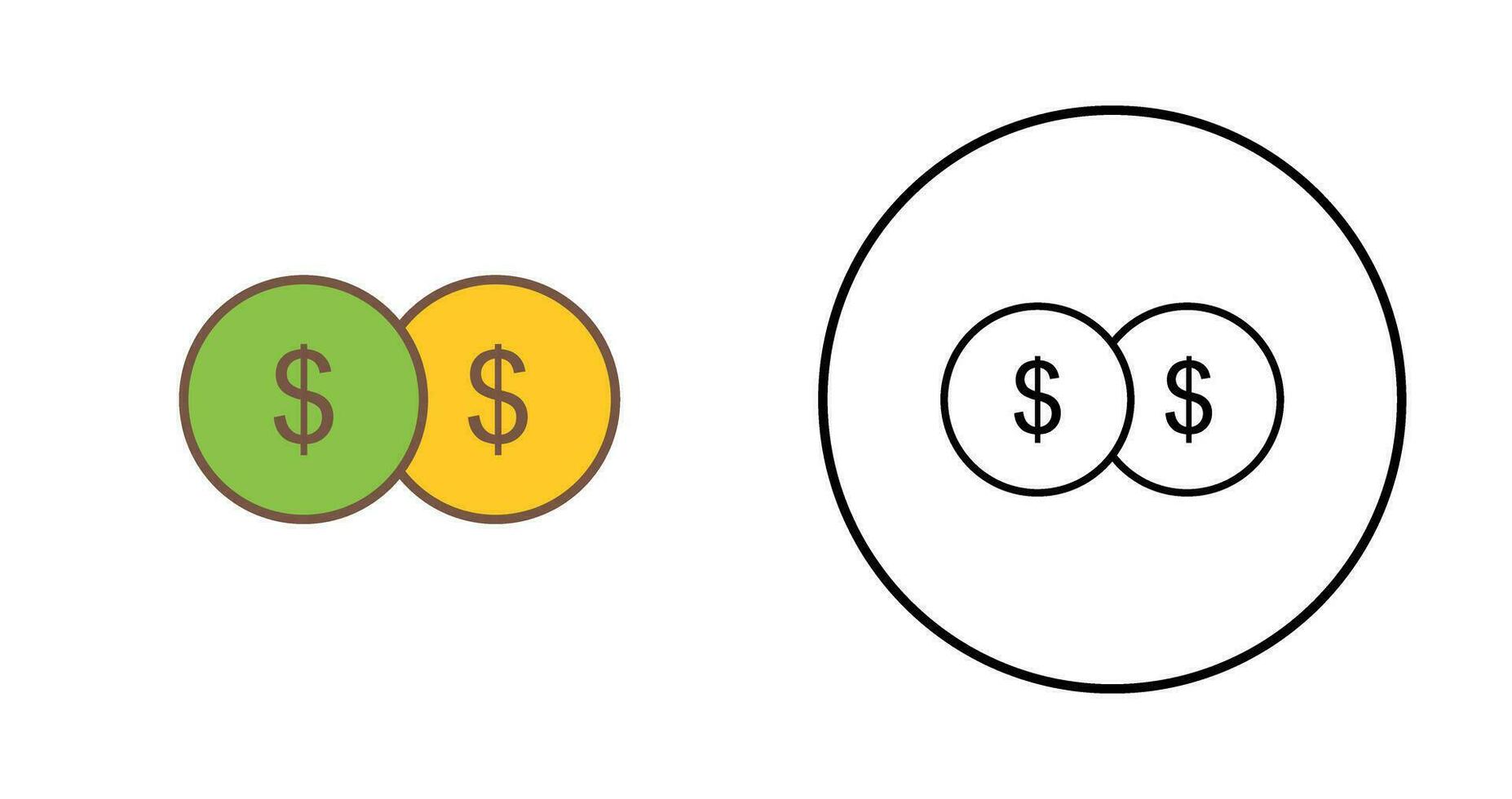 Unique Coins Vector Icon