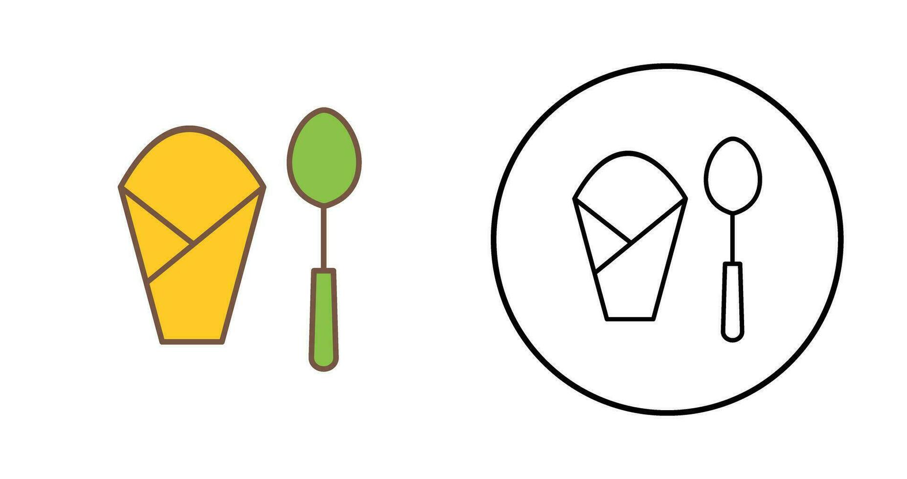 Spoon and Napkin Vector Icon