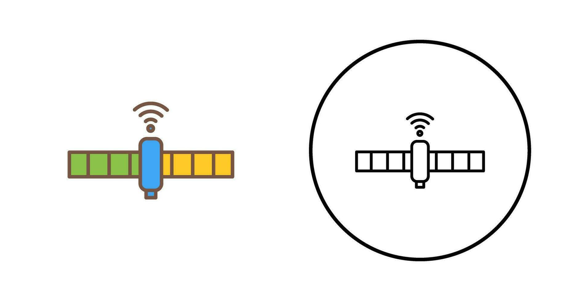 icono de vector de satélite único