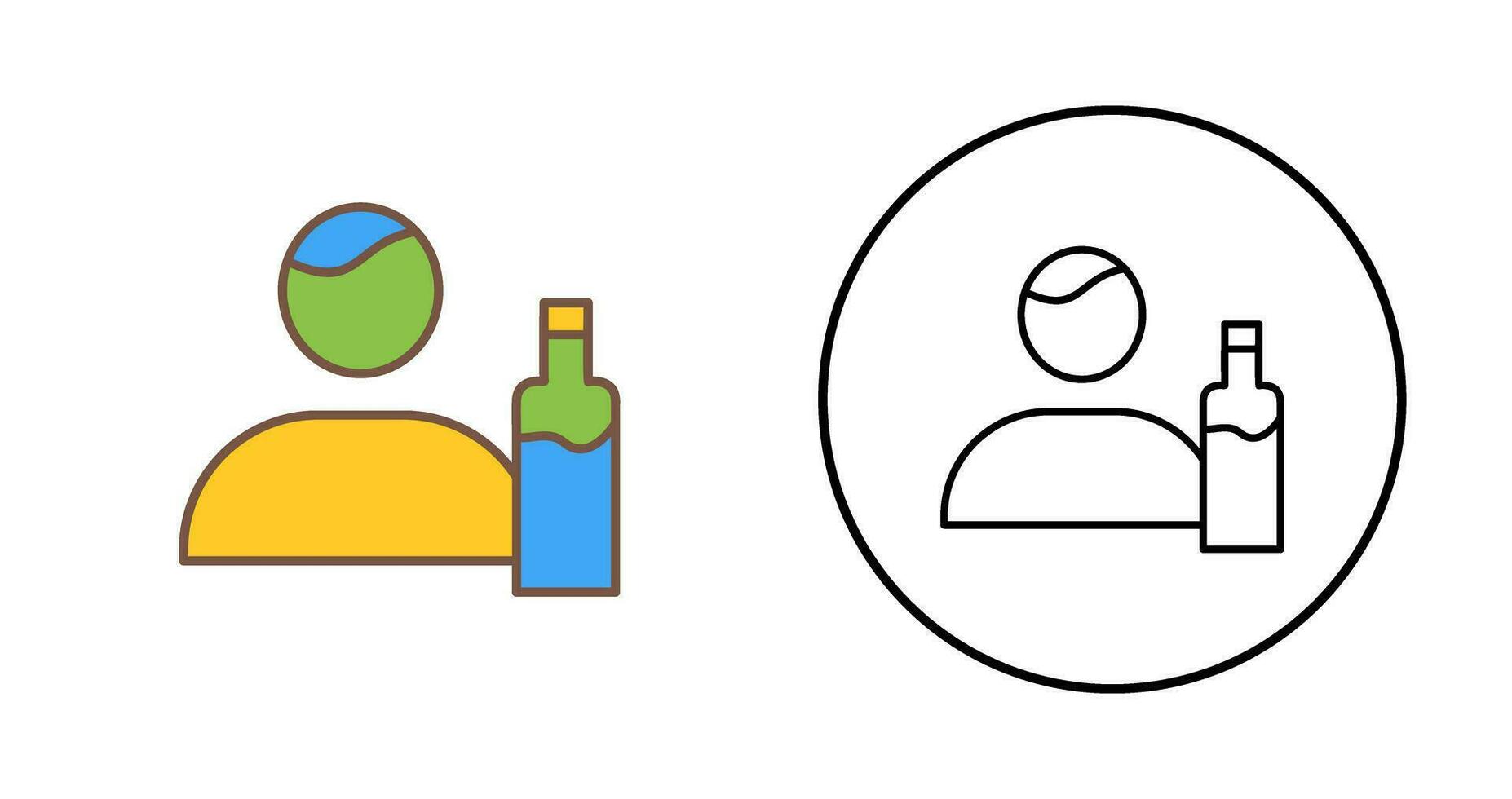 Unique Man And Drink Vector Icon