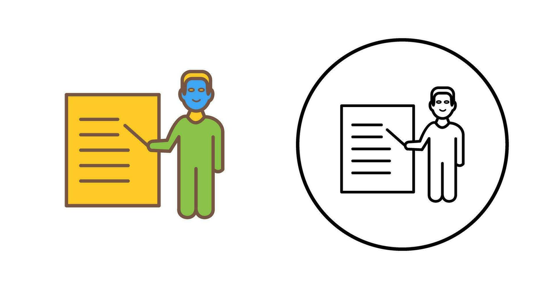 Unique Male Presenter Vector Icon