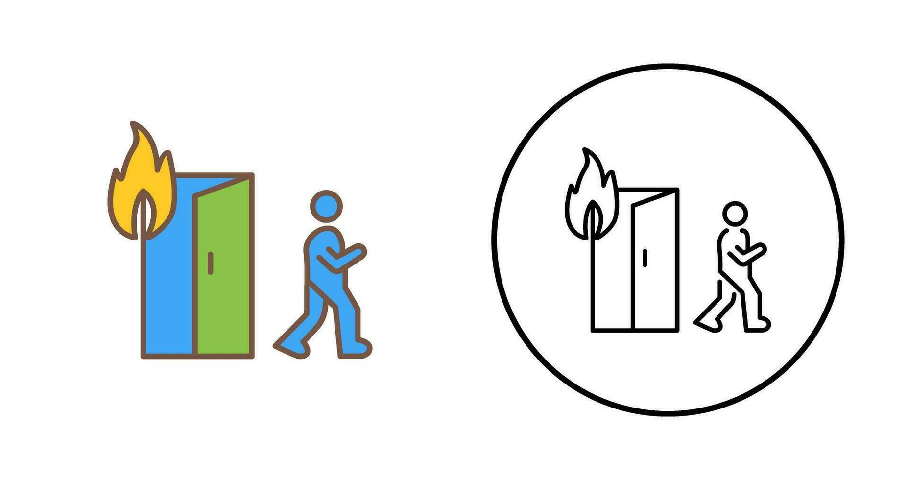 Unique Running from Fire Vector Icon