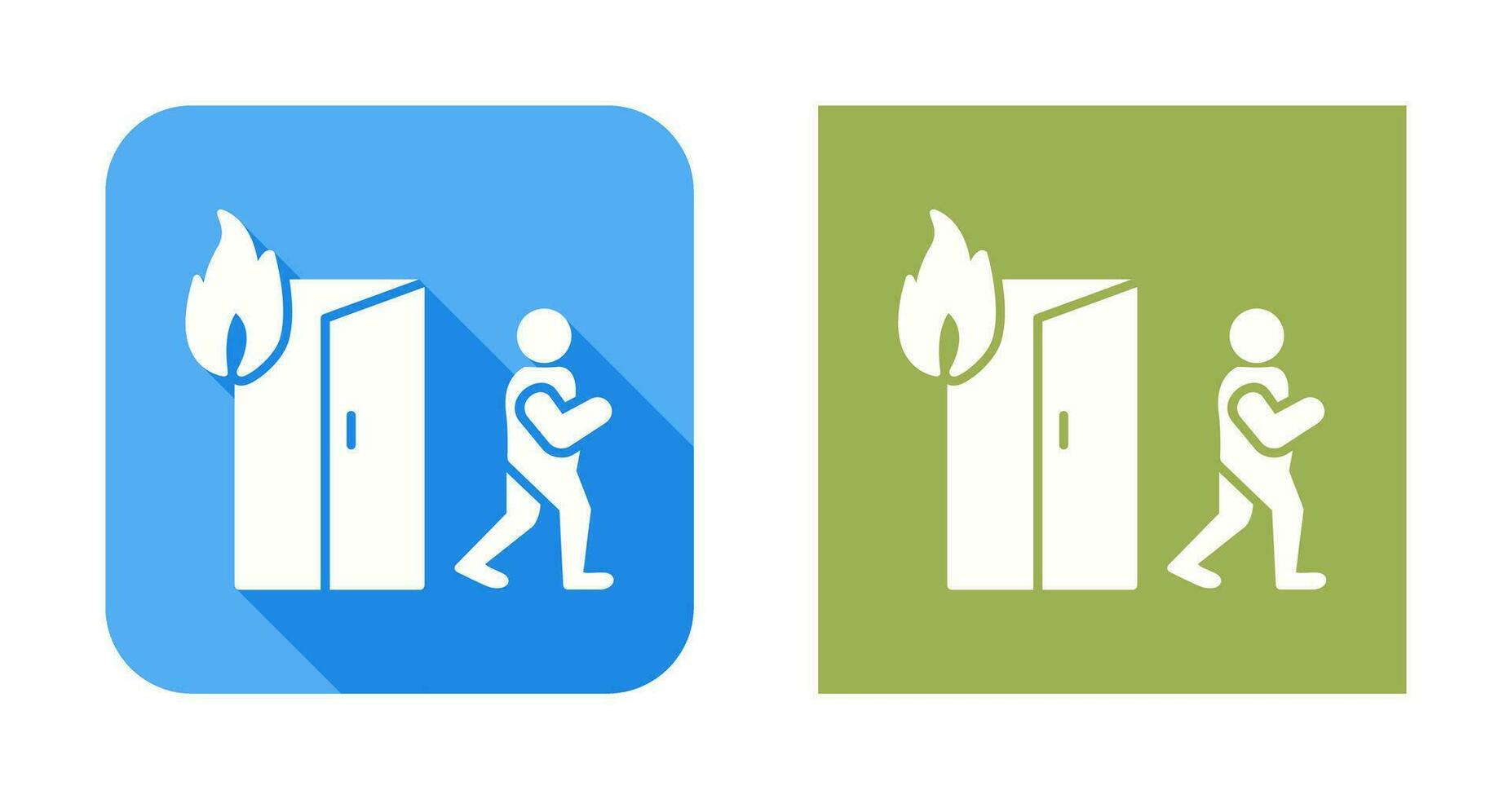 Unique Running from Fire Vector Icon
