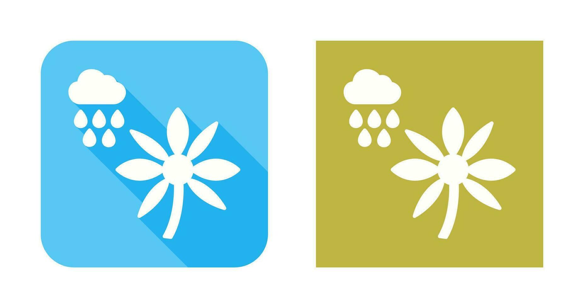 Flower with rain Vector Icon