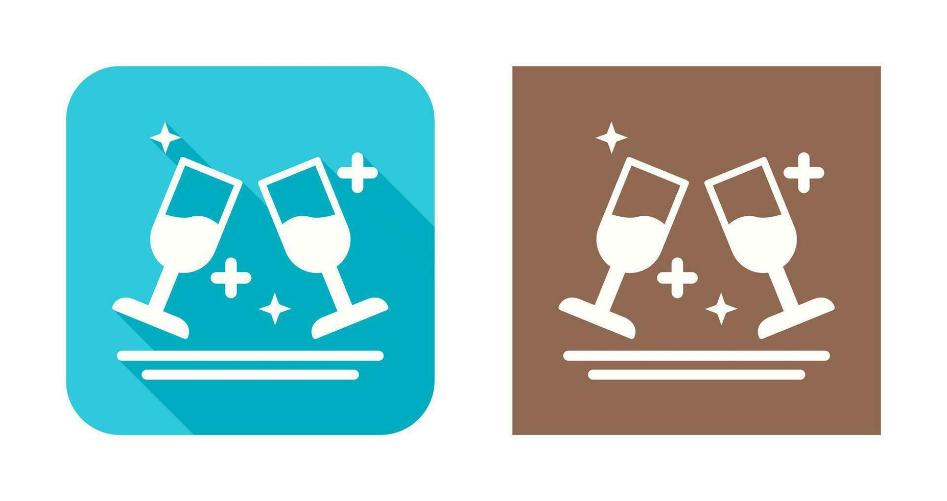 Two Glasses Romantic Vector Icon