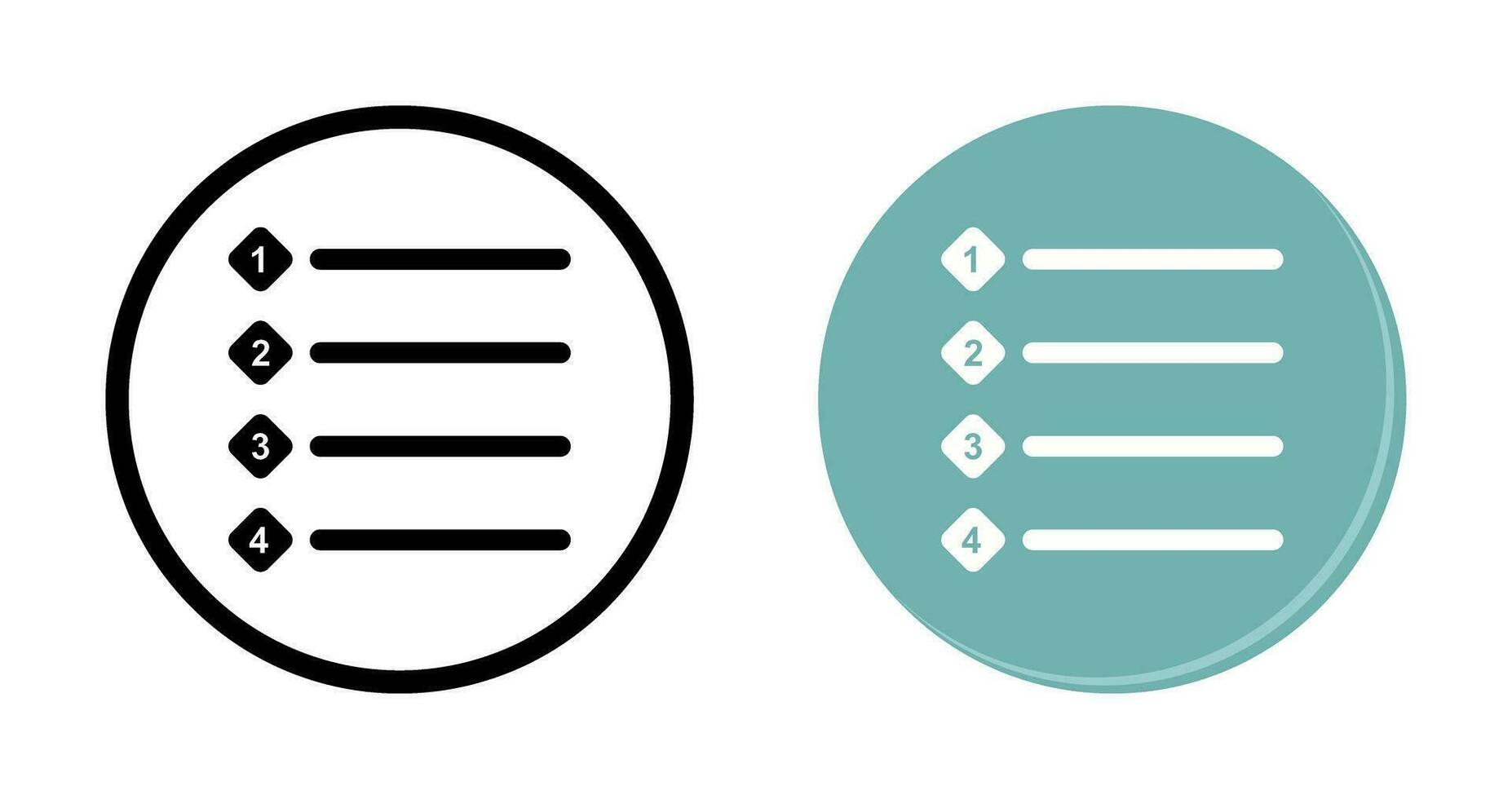 Unique Numbered list Vector Icon