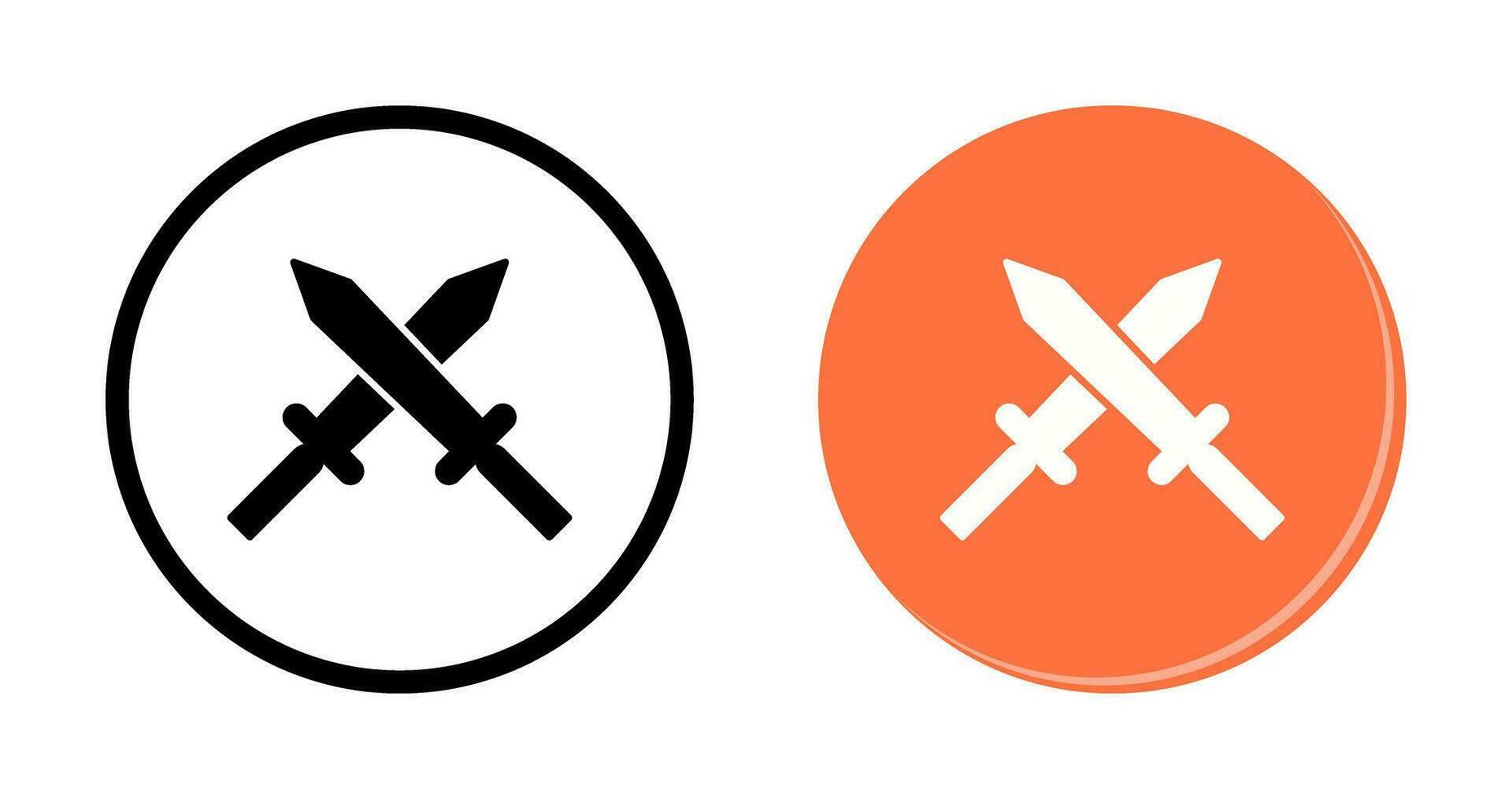 Unique Two Swords Vector Icon
