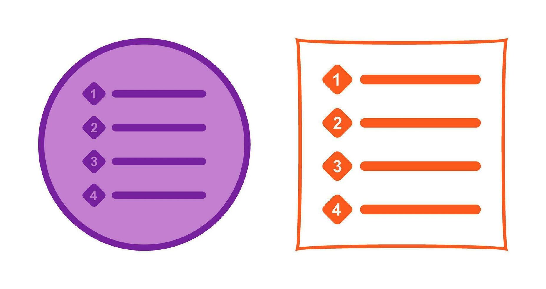 Unique Numbered list Vector Icon