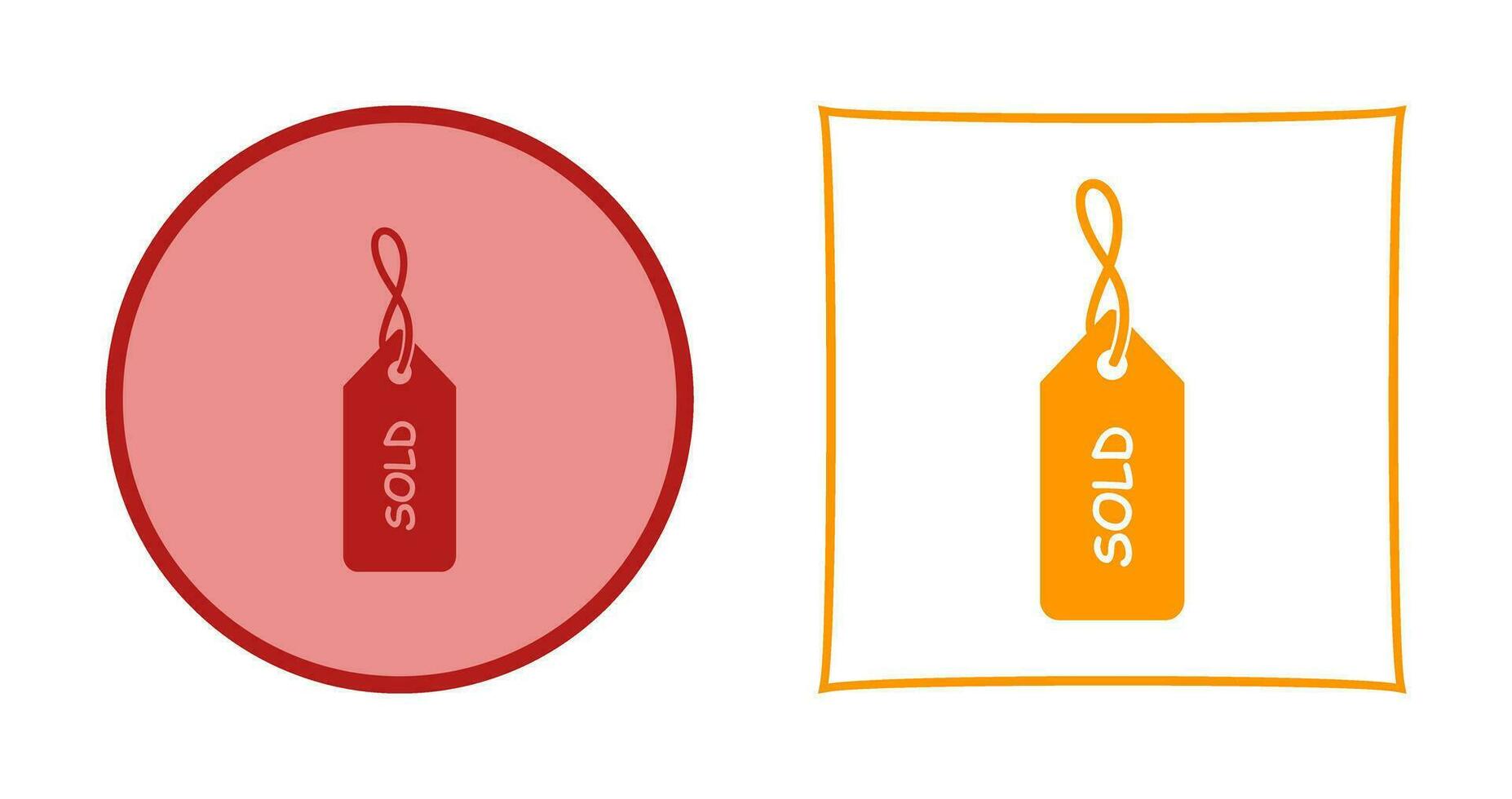 Unique Sold Tag Vector Icon